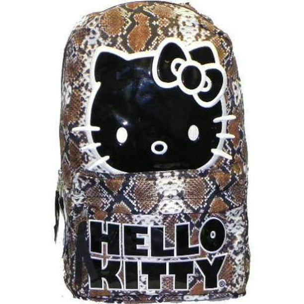 Hello Kitty Black & White Snakeskin Print Backpack Bag 